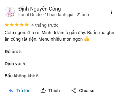 Đánh giá 5 sao từ Định Nguyễn Công